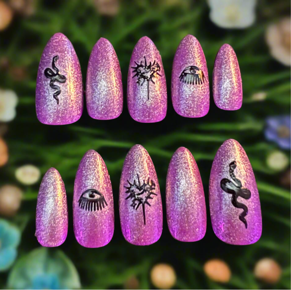 Simple Celestial Cowgirl Custom Press-on Nails