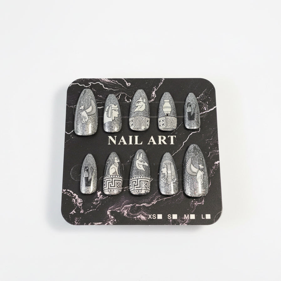 Silver Egyptian Inspired False Nails