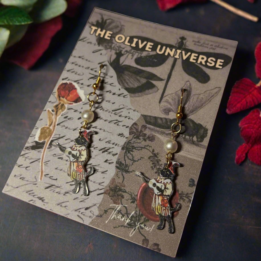 ✨ Harmonious Tune Black Cat Earrings ✨