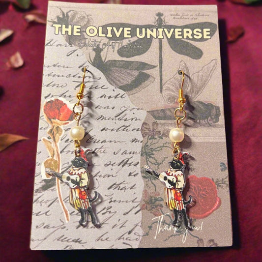 ✨ Harmonious Tune Black Cat Earrings ✨