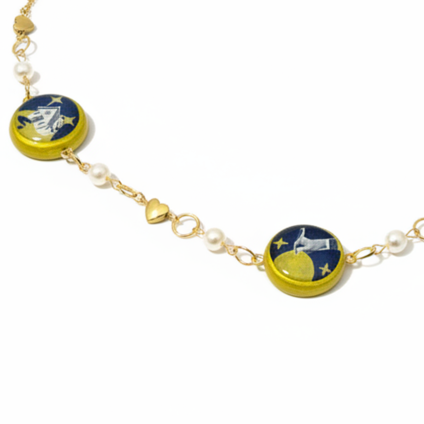 Cosmic Choker — Ethereal Metallic Collage Charm Necklace