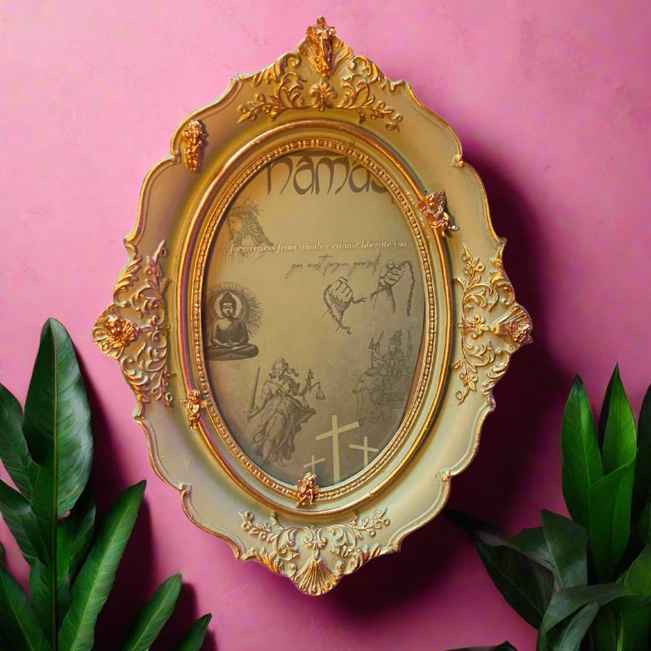 Teal Baroque Customized Framed Print - "You Must Forgive Yourself" Maximalist Print