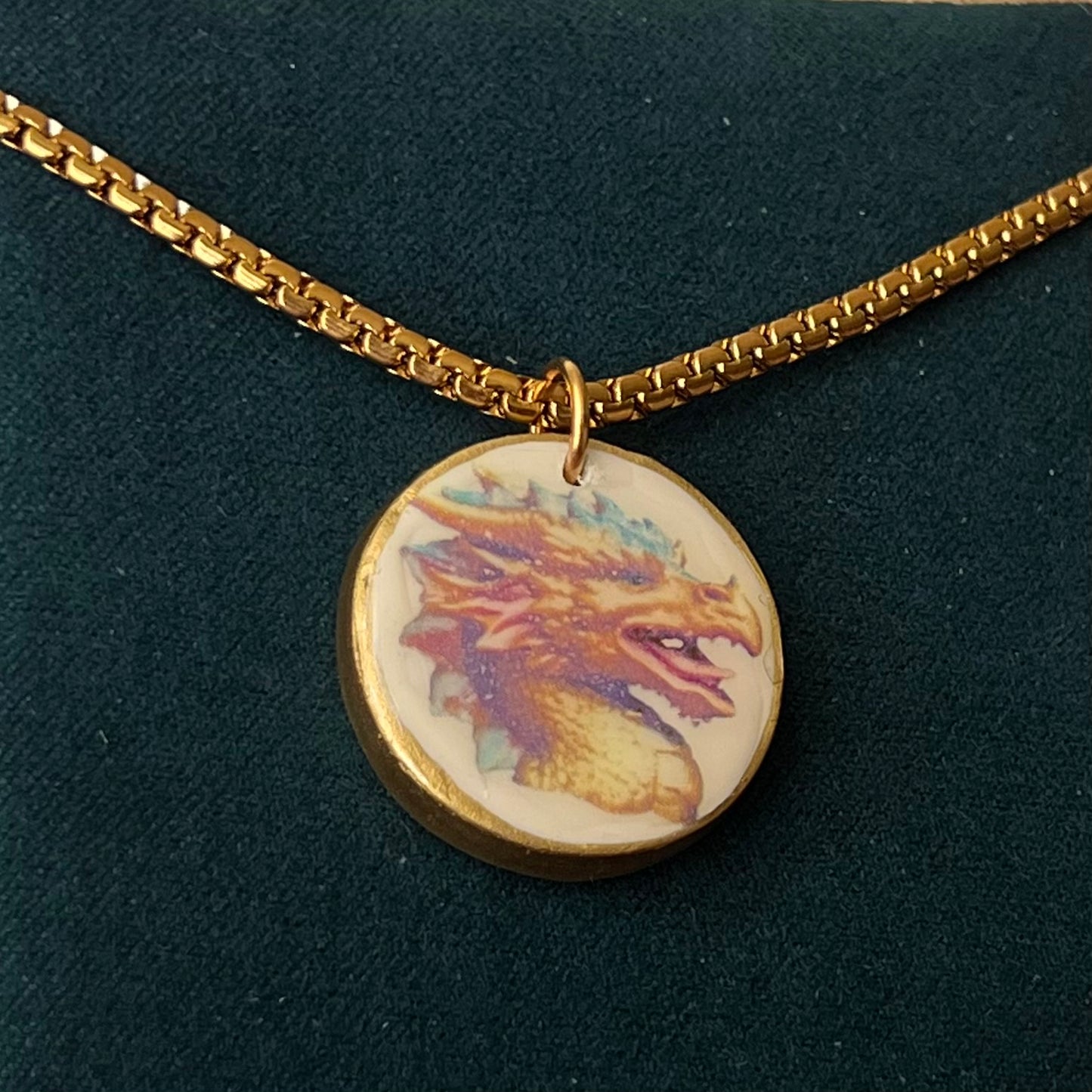 Dragon Charm Necklace | Fantasy 18k Gold-Plated Jewelry | Olive Made