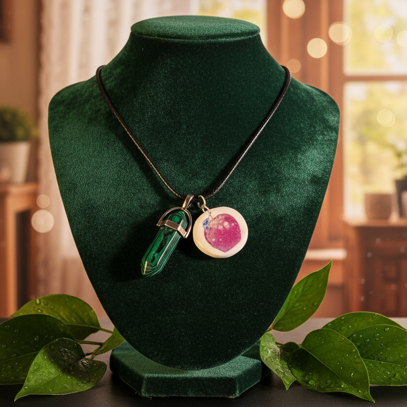 Mystical Fantasy Charm & Gem Necklace