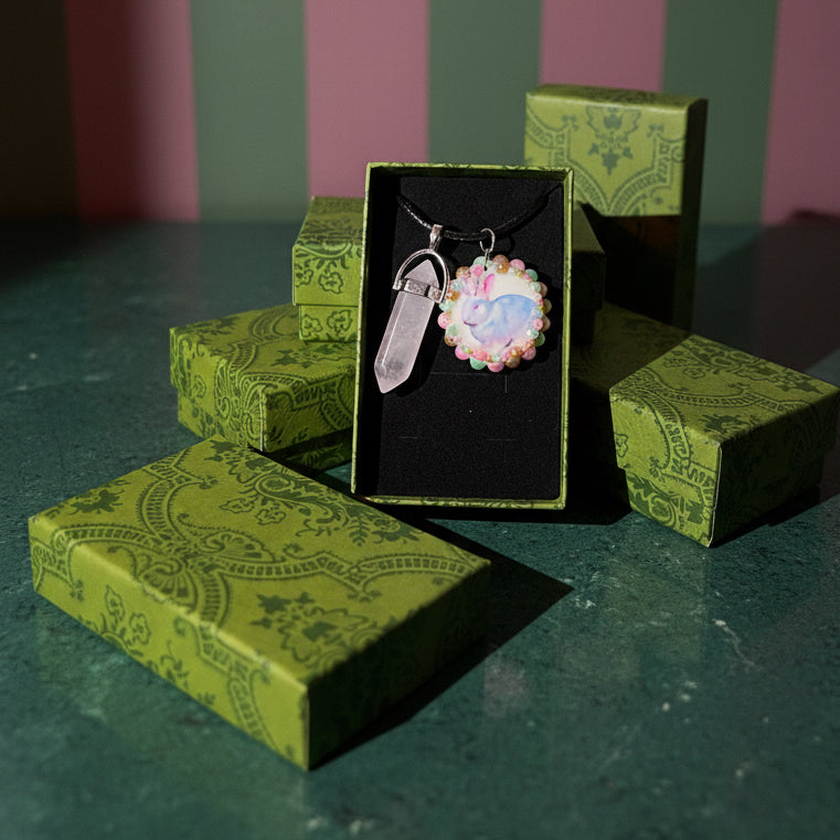 Magical Pearl Charm Necklace — Fairy, Pegasus, Jackalope & Unicorn Charms