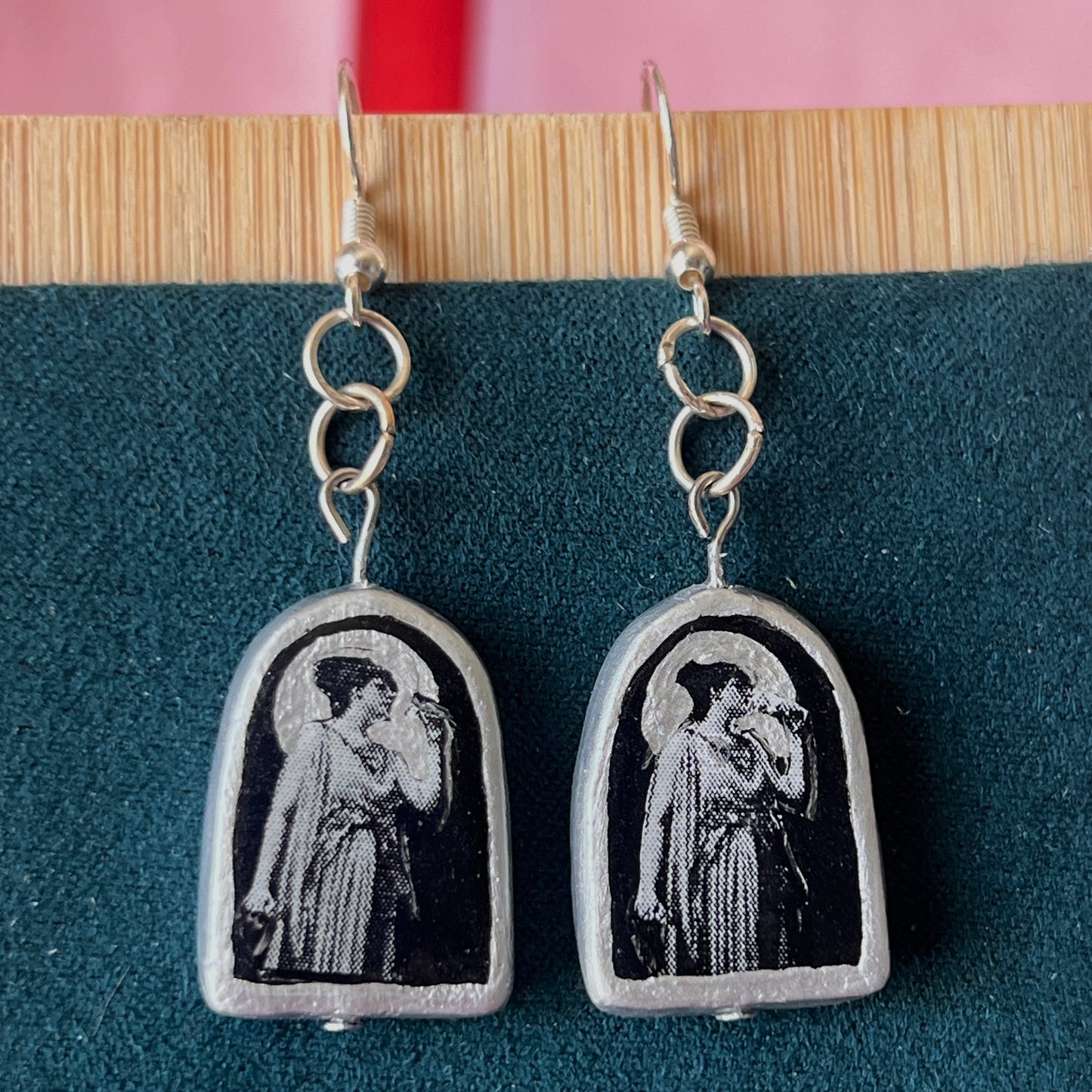Celestial Oil Painting Earrings | John William Goward & Luis Ricardo Falero Liminal Fine Art | Silver-Plated Findings