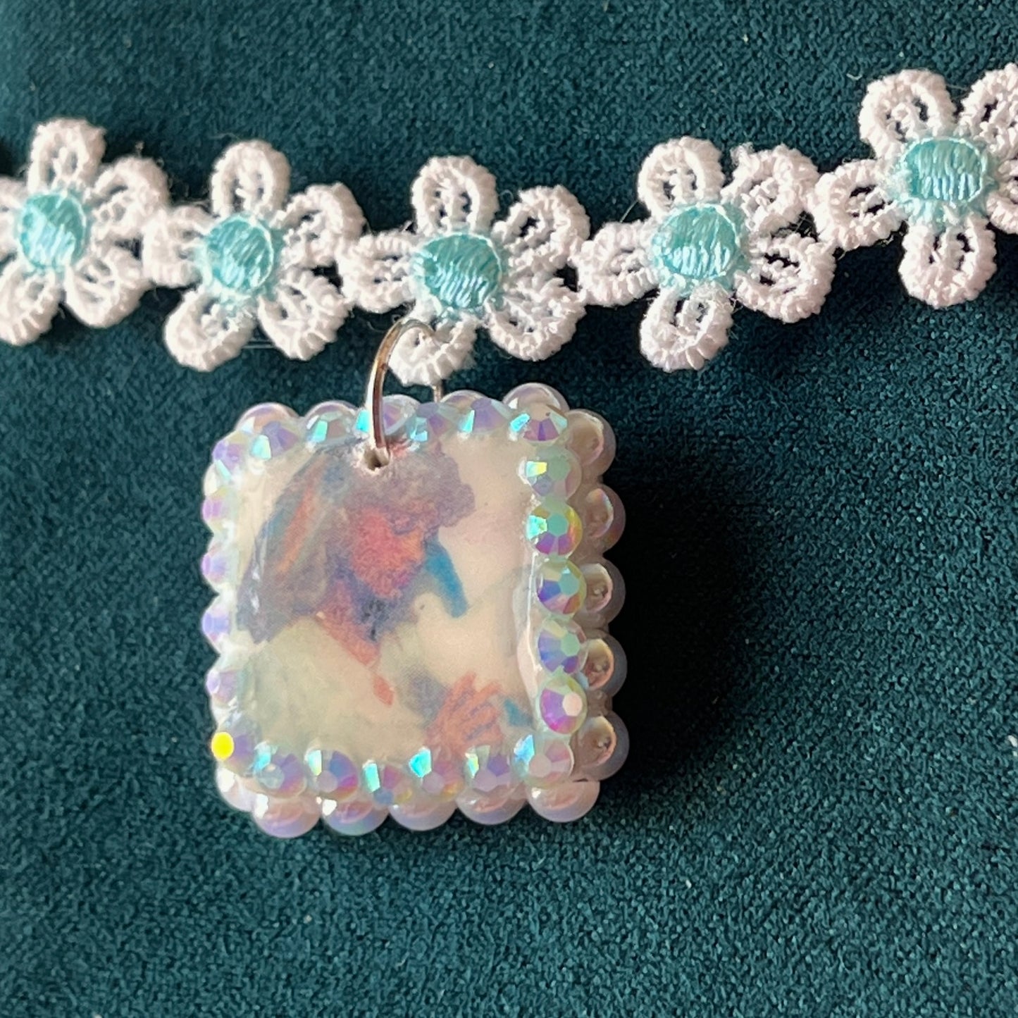 Coquette Lace Choker Charms | Rhinestone Fantasy