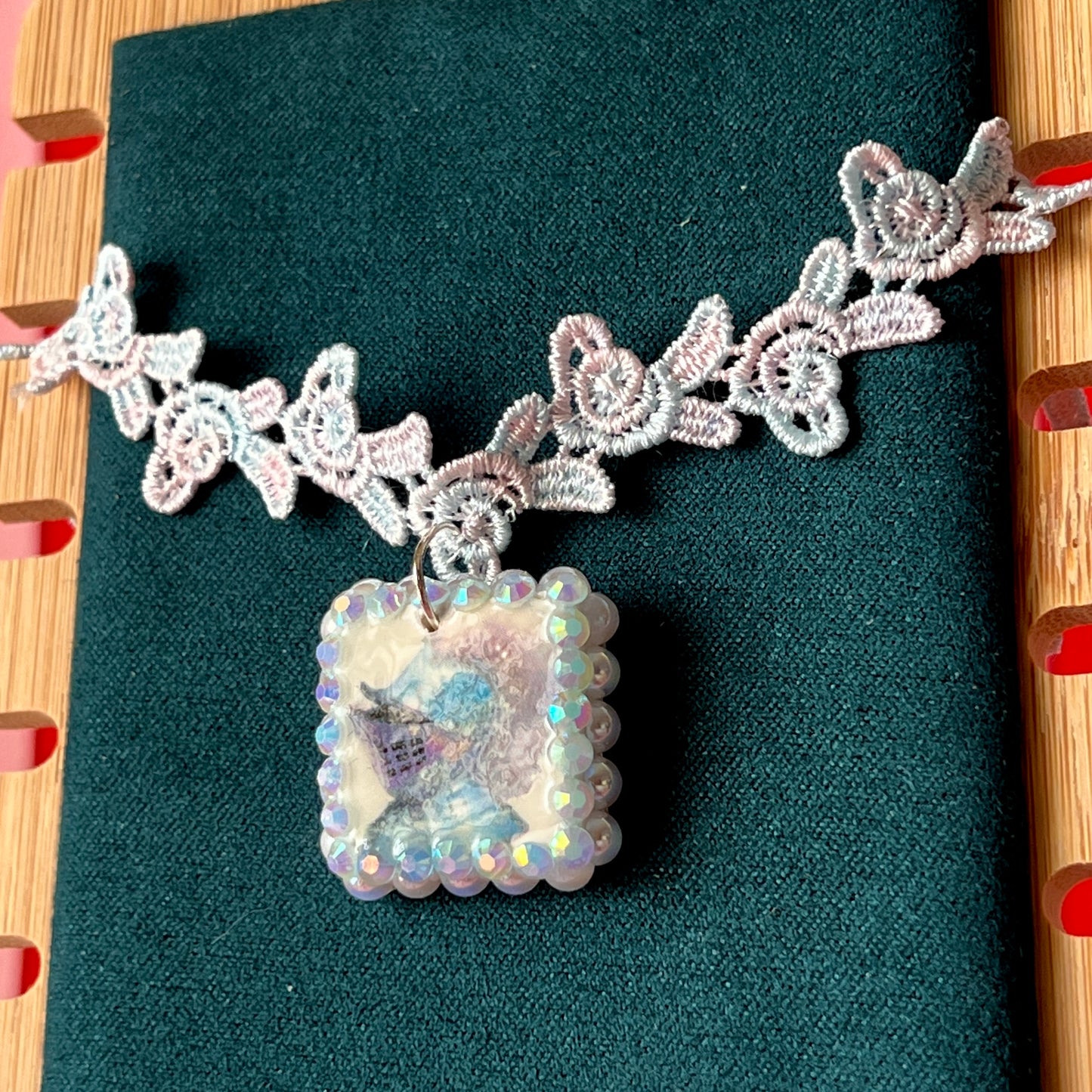 Coquette Lace Choker Charms | Rhinestone Fantasy