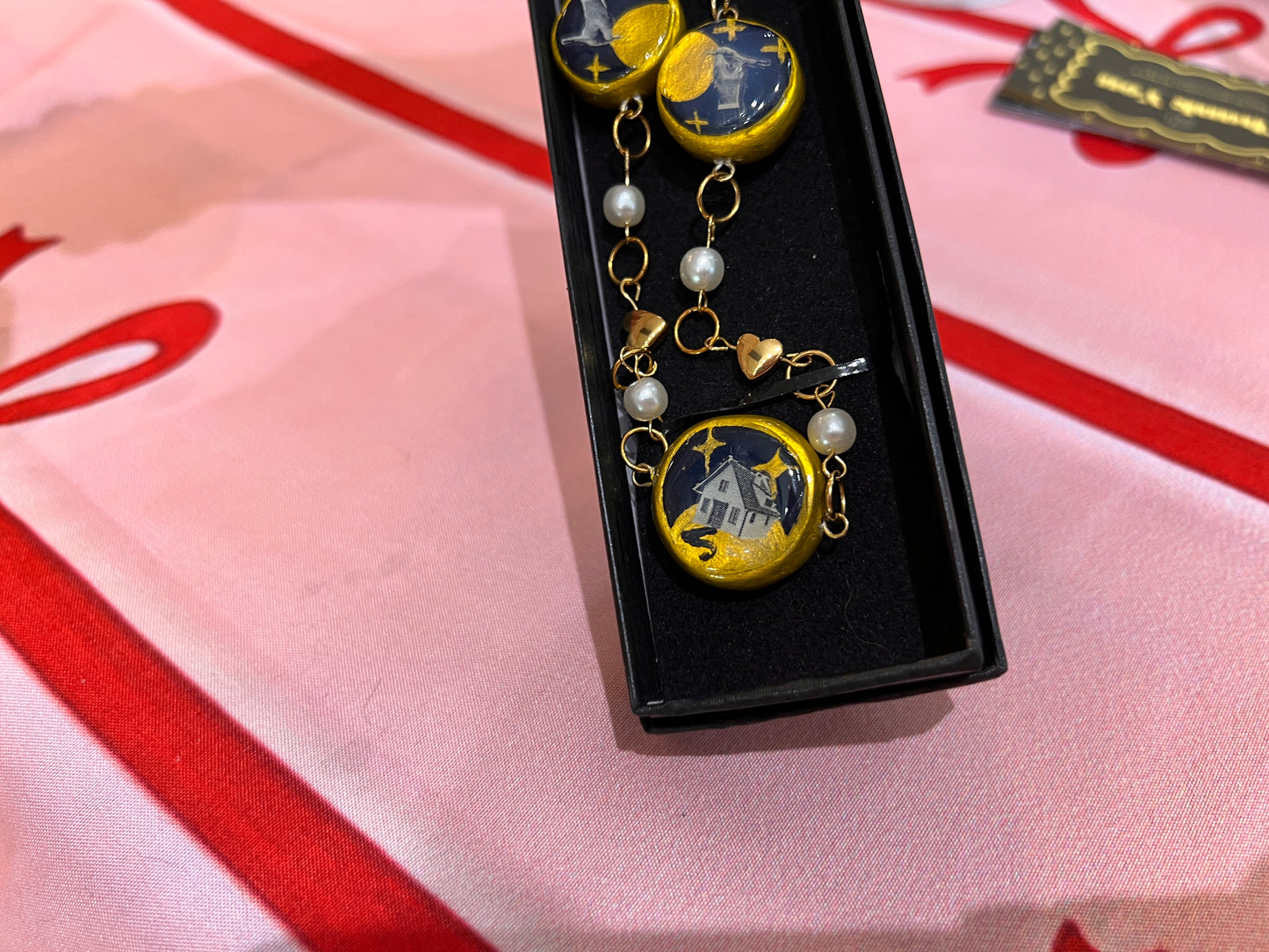 Cosmic Choker — Ethereal Metallic Collage Charm Necklace