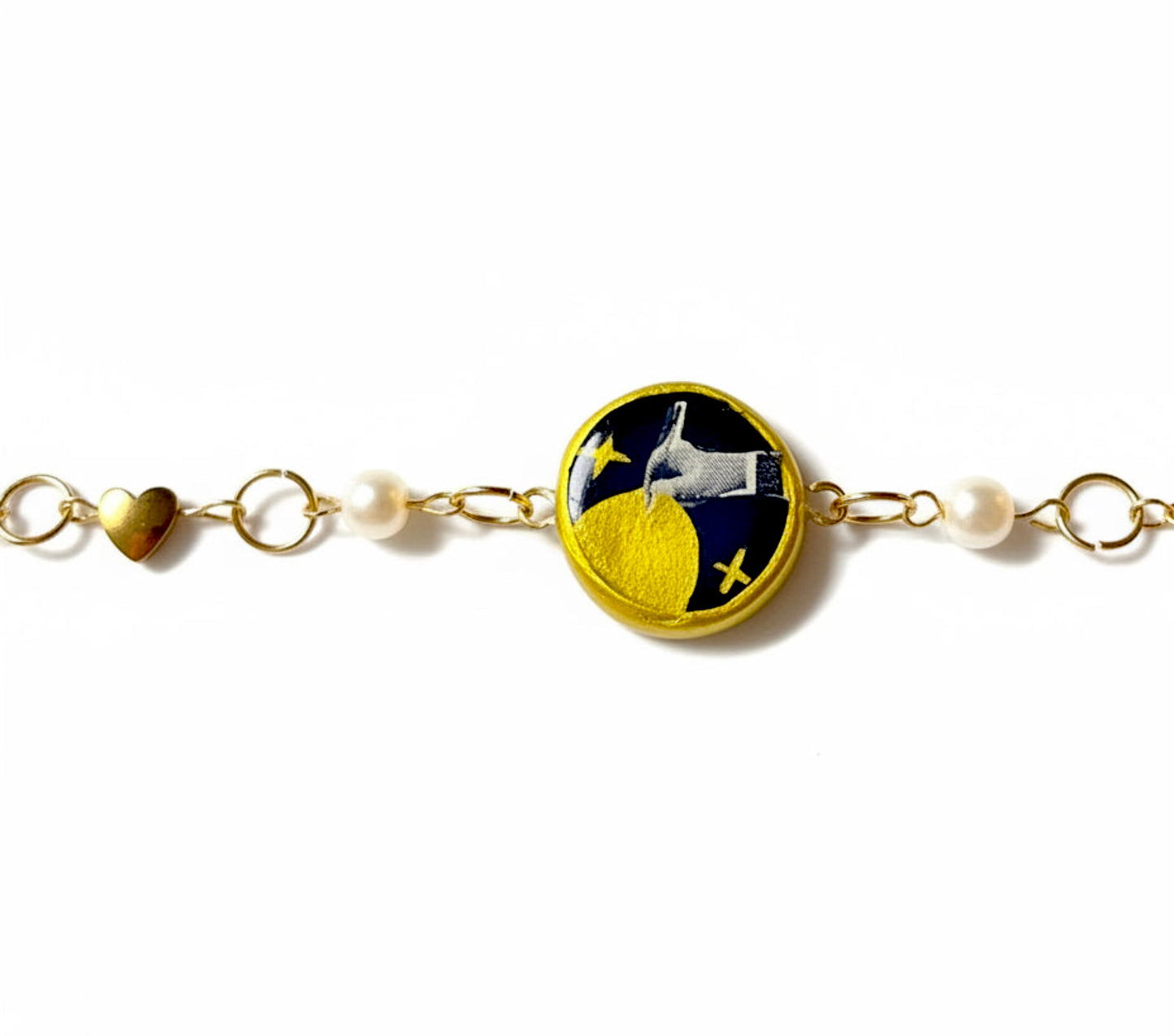 Cosmic Choker — Ethereal Metallic Collage Charm Necklace