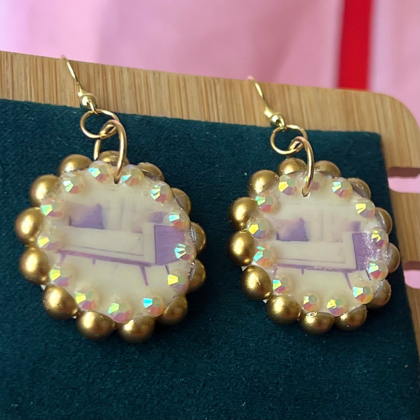 Bronze Pearl White Couch Earrings | Midcentury Modern Jewelry | Olive Made