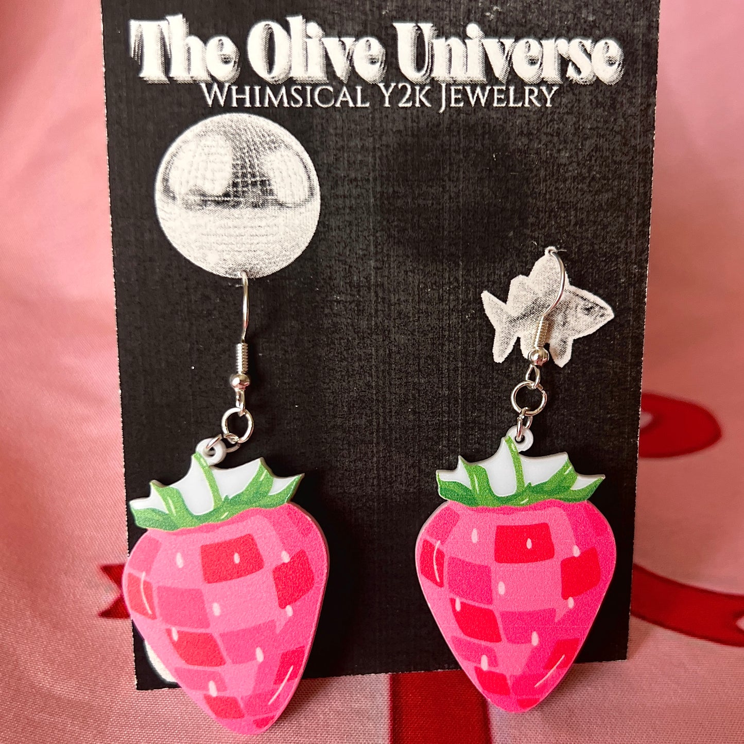 Crystal Disco Berry Extravaganza - Handmade Y2k Earrings - Olive Made