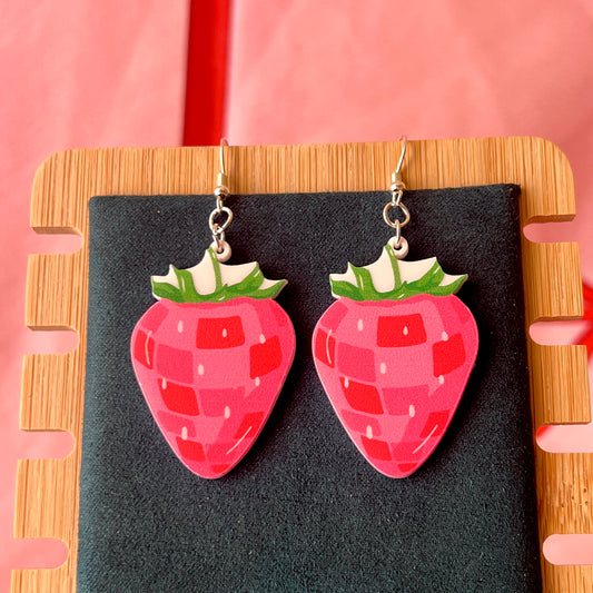Crystal Disco Berry Extravaganza - Handmade Y2k Earrings - Olive Made