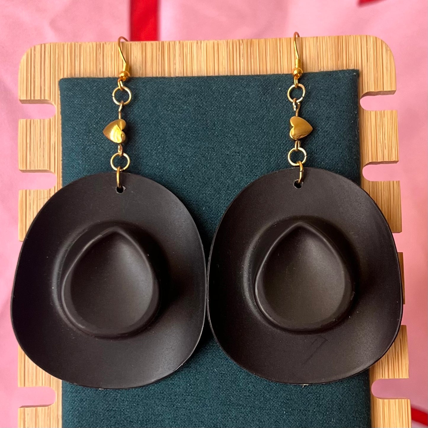 “Cunty Crystal Cowgirl” - Y2k Real Crystal, Stone, and Cowboy Hat Earrings