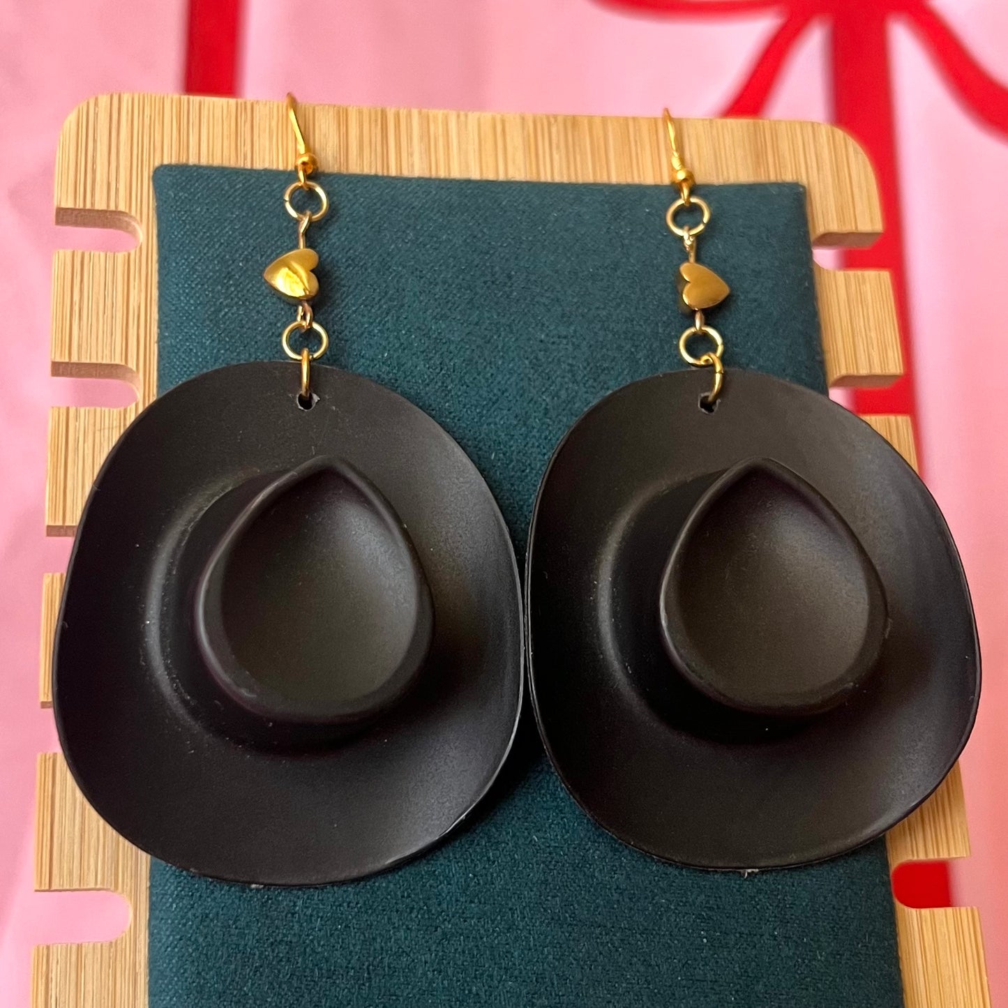 “Cunty Crystal Cowgirl” - Y2k Real Crystal, Stone, and Cowboy Hat Earrings