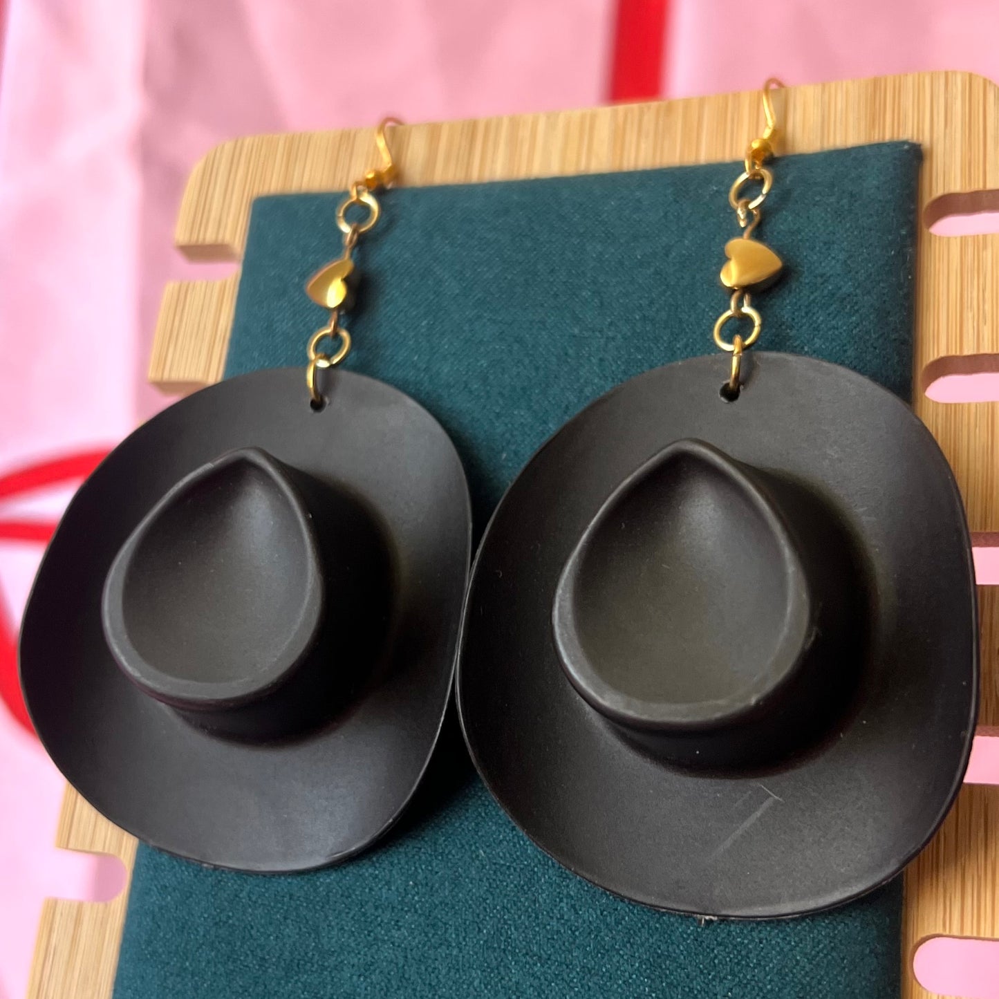 “Cunty Crystal Cowgirl” - Y2k Real Crystal, Stone, and Cowboy Hat Earrings