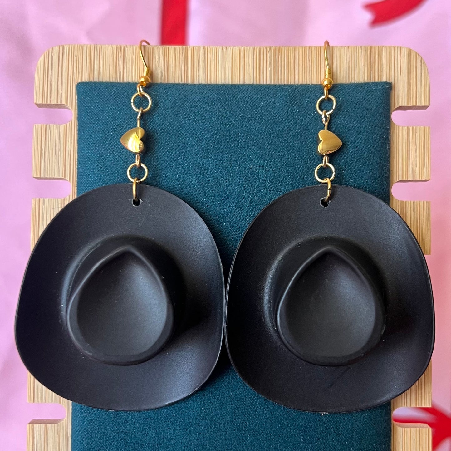 “Cunty Crystal Cowgirl” - Y2k Real Crystal, Stone, and Cowboy Hat Earrings