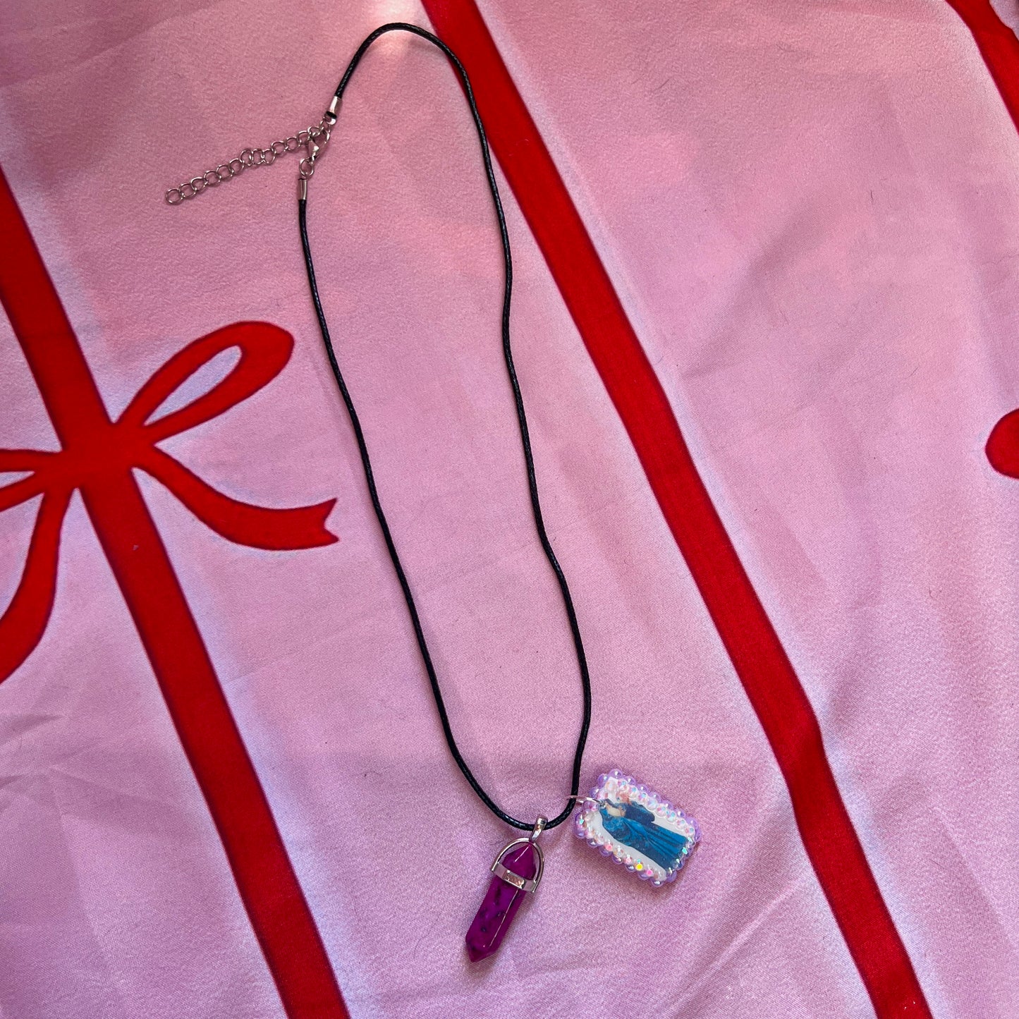 Custom Lavender Wizard Gem Necklace