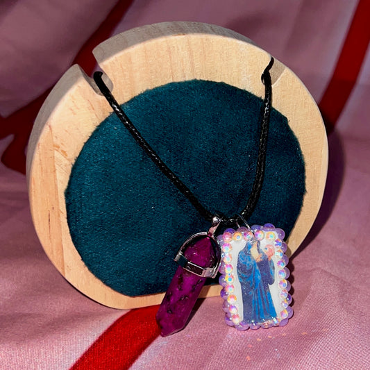 Custom Lavender Wizard Gem Necklace