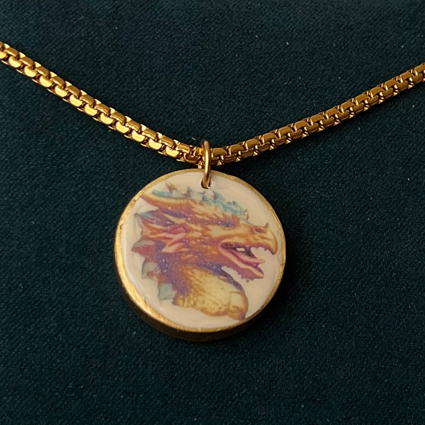 Dragon Charm Necklace | Fantasy 18k Gold-Plated Jewelry | Olive Made