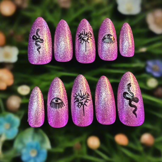 Simple Celestial Cowgirl Custom Press-on Nails