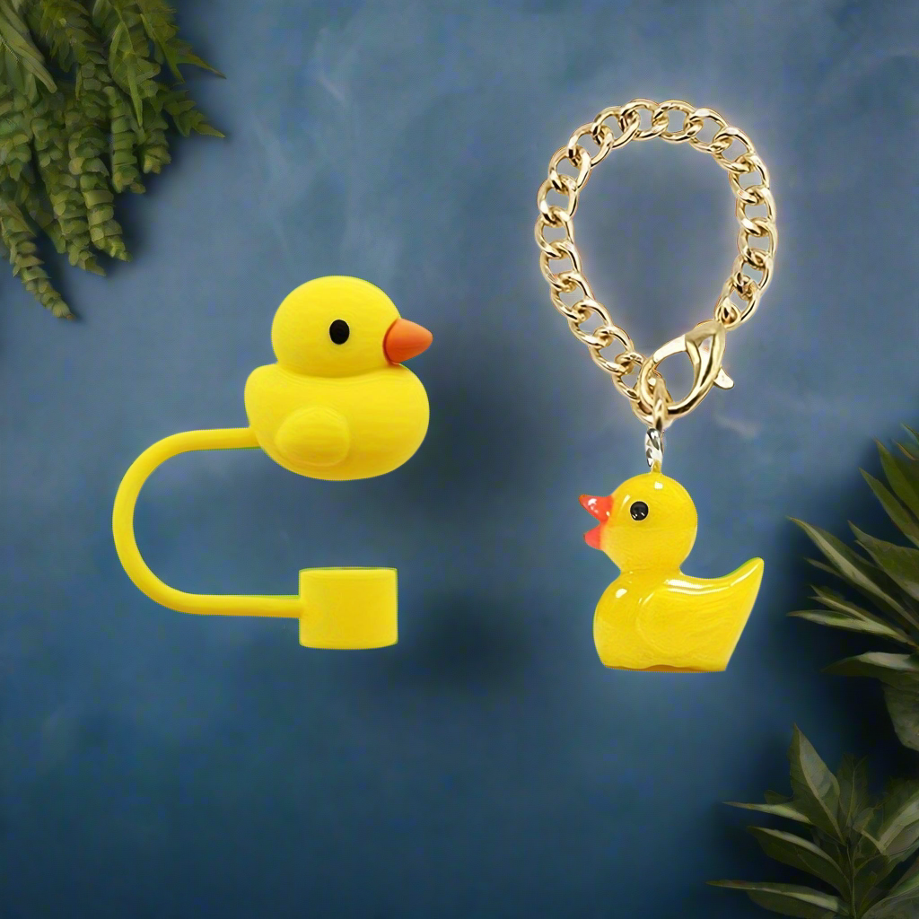 "duck, duck, no goose" straw topper and charm