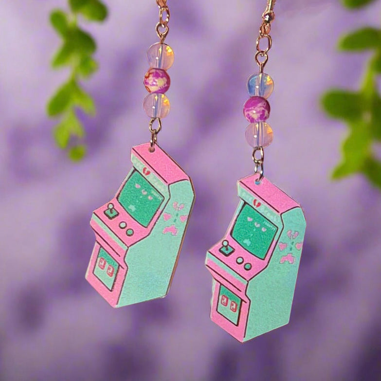 Opal & Purple Jasper Retrowave Arcade Earrings
