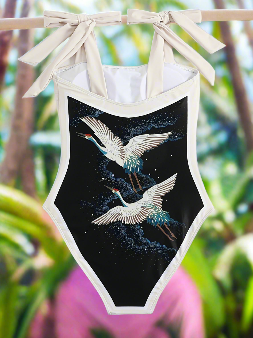 Elegant Pelican Seaside Chiffon Cover Up New Retro