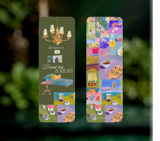Vintage Tea & Read Cozy Colorful Bookmark