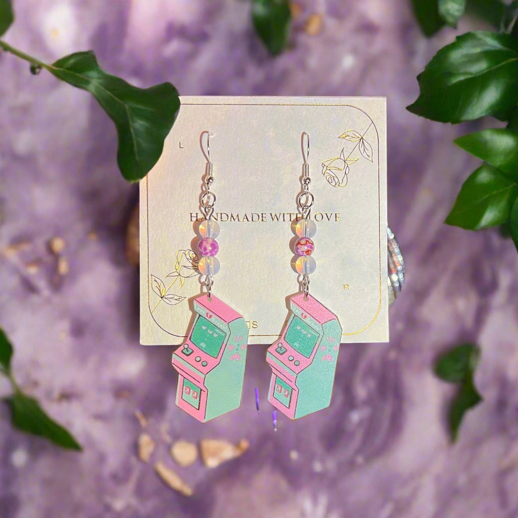 Opal & Purple Jasper Retrowave Arcade Earrings