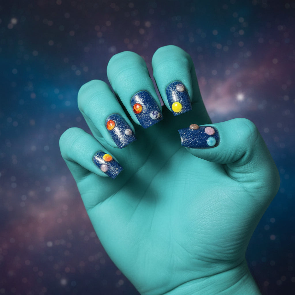 🌌✨ Soulmate Nail Duo — Sparkling Starlight + Galactic Horizon ✨🌌