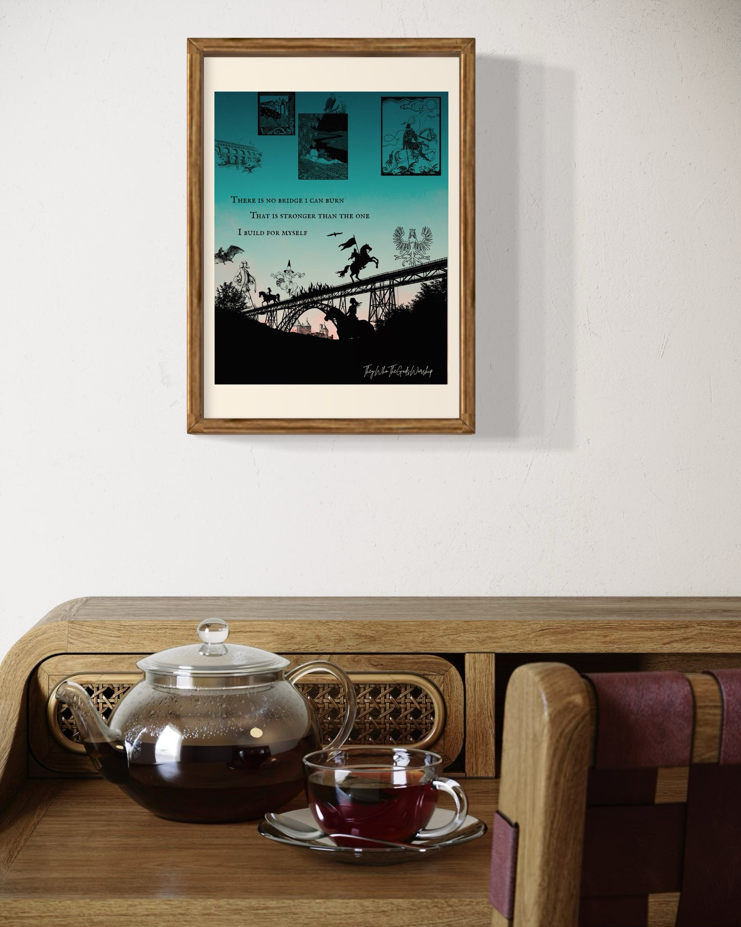 Artist Made Poetry Prints - Cool Toned Liminal Space Aesthetic Wall Decor Poster - Olive Made