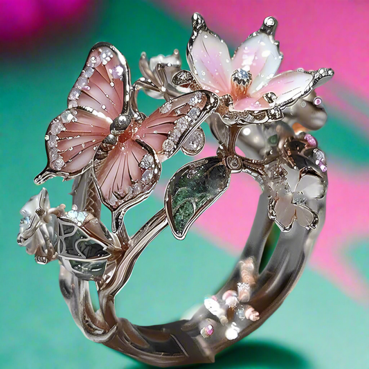 “sweet sip” butterfly ring