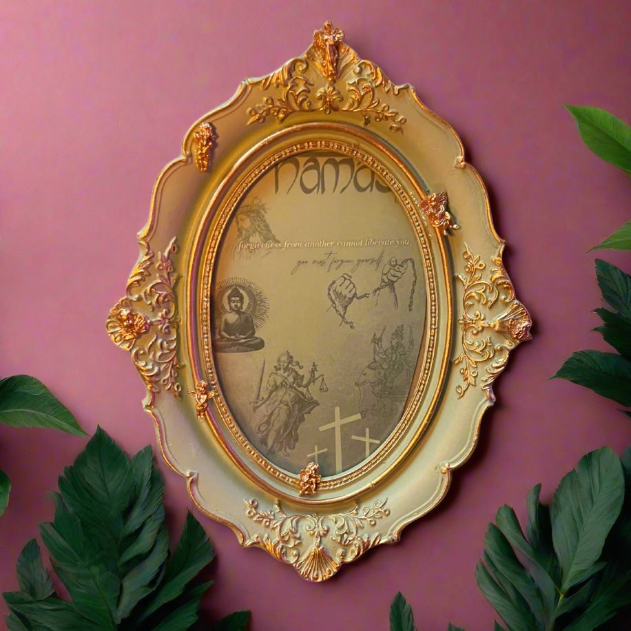 Teal Baroque Customized Framed Print - "You Must Forgive Yourself" Maximalist Print