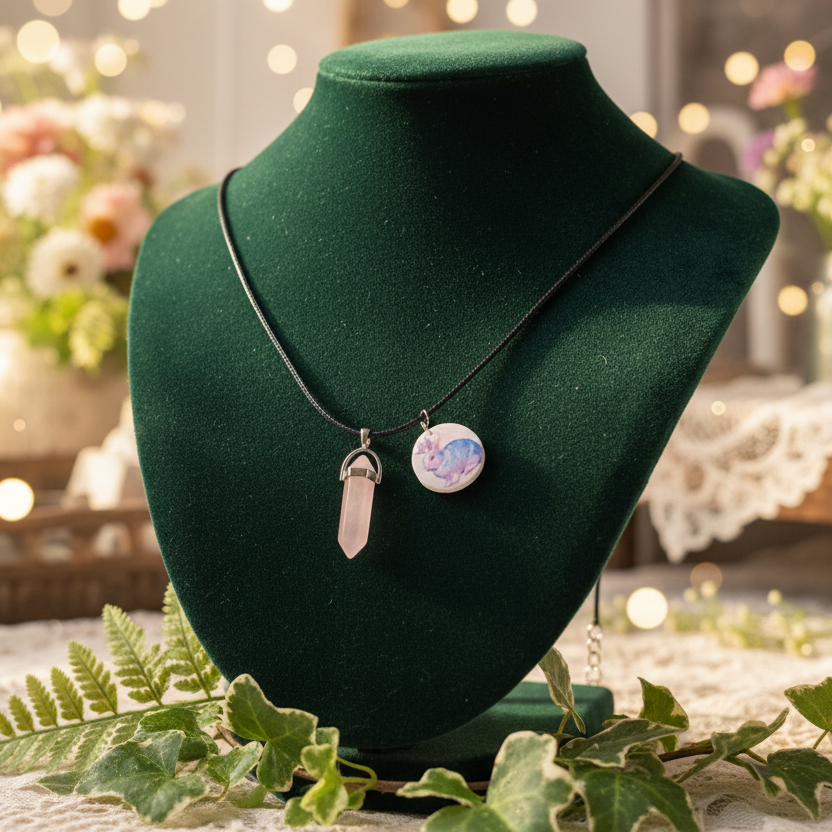 Mystical Fantasy Charm & Gem Necklace