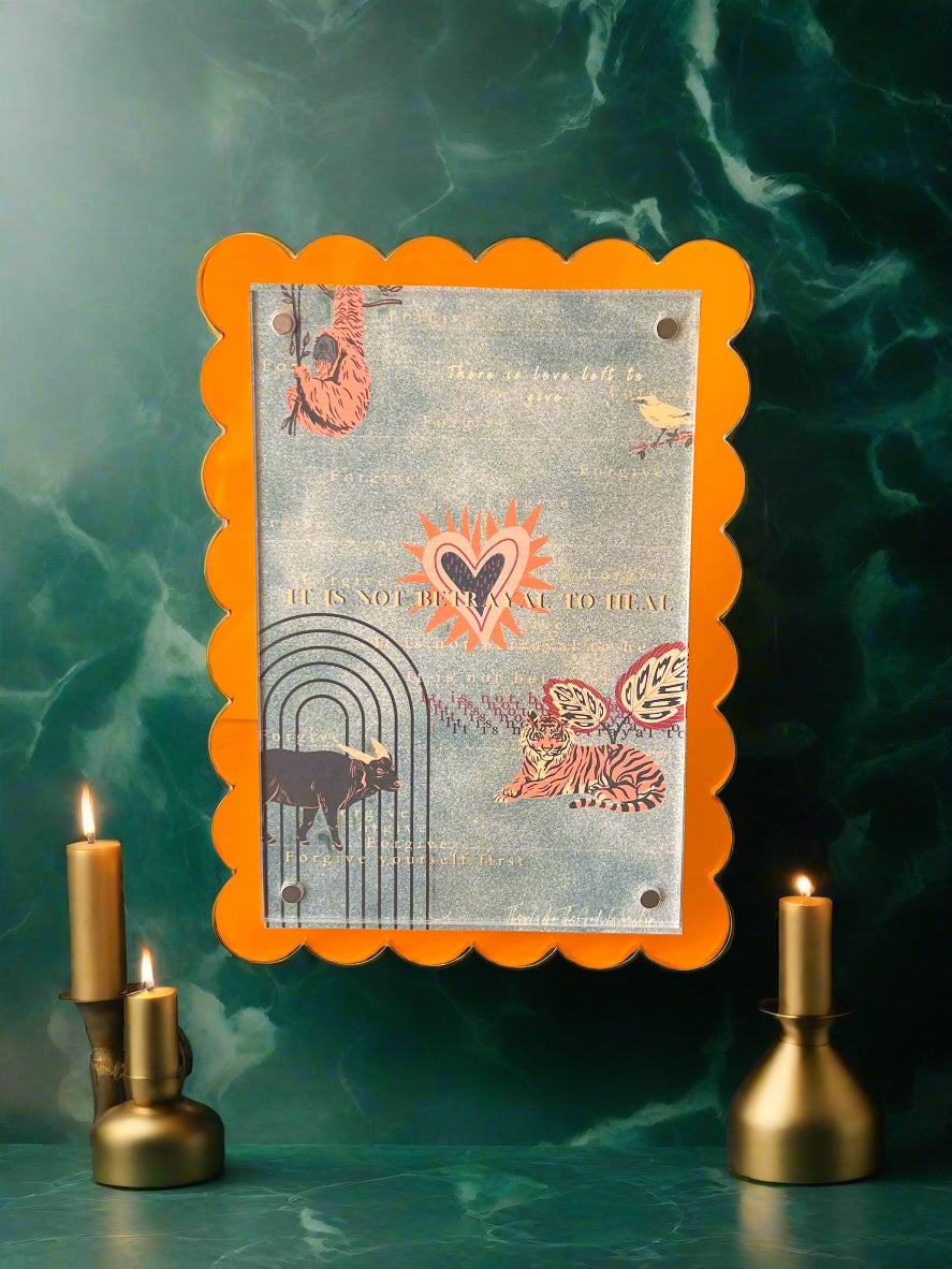 Maximalism Orange Wavy Frame Curated Artist Print