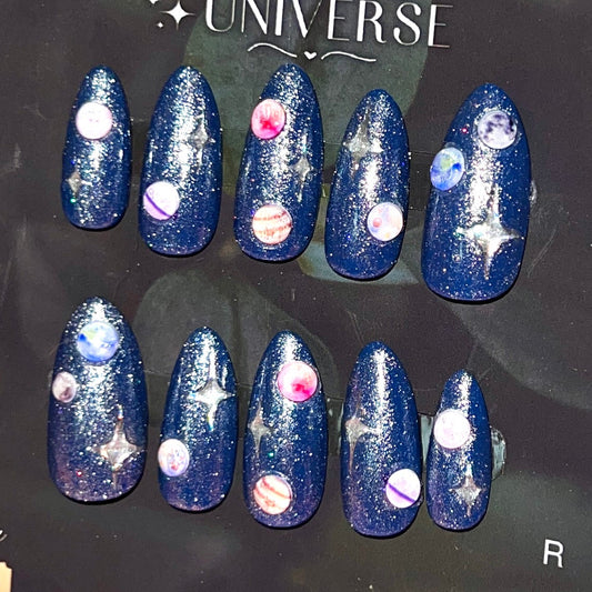 🌌✨ Soulmate Nail Duo — Sparkling Starlight + Galactic Horizon ✨🌌