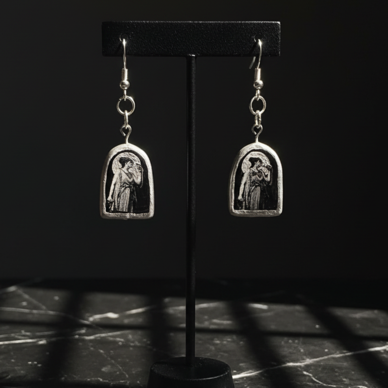 Enchanted Multidimensional Arch Earrings — Handmade Clay Liminal Collage Art
