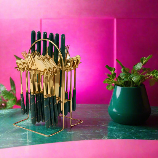 dark jungle golden cutlery