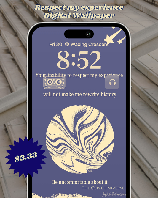 Digital iPhone Lockscreen Retrowave Wallpaper Poem - Respect My Experience