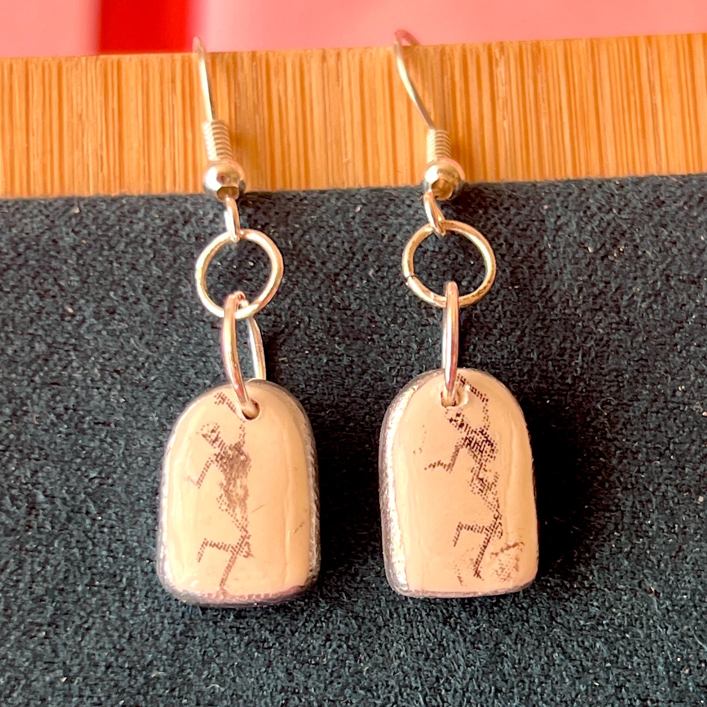 Greyscale Mini Arch Earrings Collection | Halftone Retrowave Charms | Silver Hypoallergenic Hooks | Choose Duck, Kittens, Skeleton, or Cactus