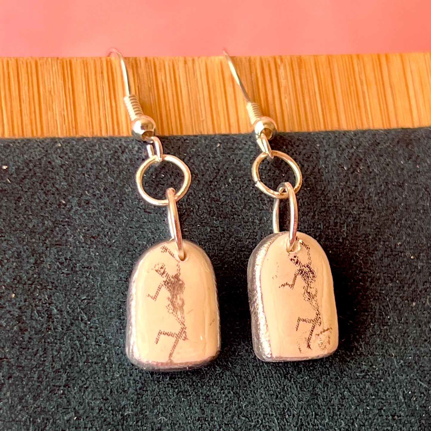 Greyscale Mini Arch Earrings Collection | Halftone Retrowave Charms | Silver Hypoallergenic Hooks | Choose Duck, Kittens, Skeleton, or Cactus