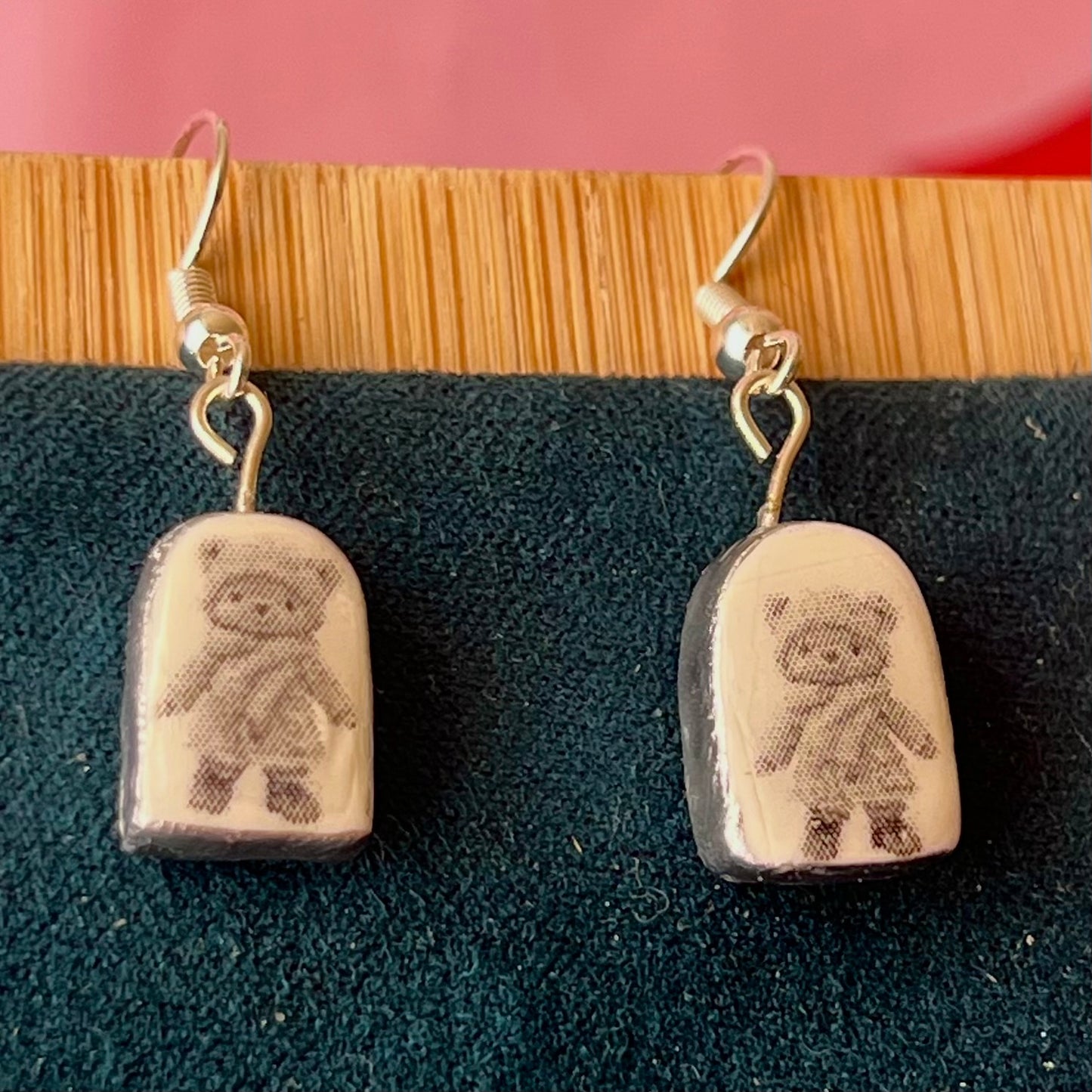 Greyscale Mini Arch Earrings Collection | Halftone Retrowave Charms | Silver Hypoallergenic Hooks | Choose Duck, Kittens, Skeleton, or Cactus