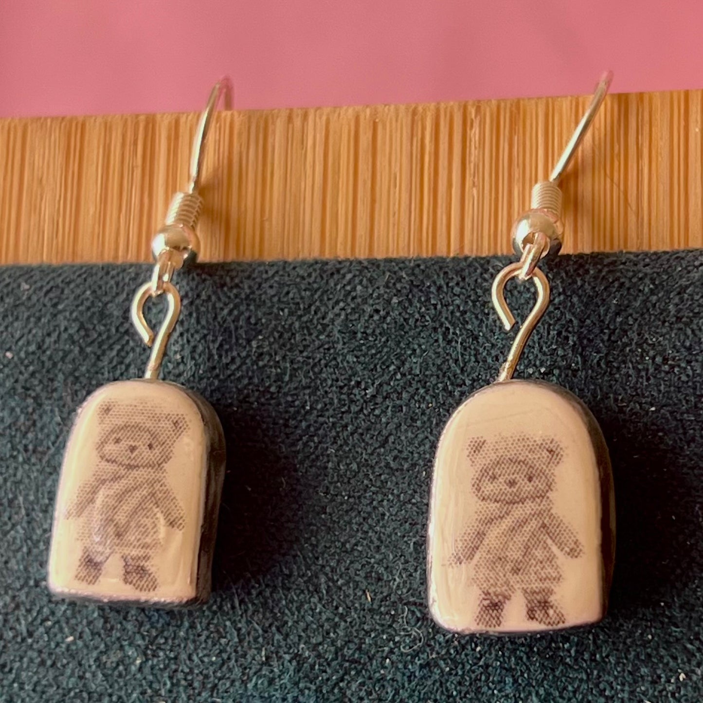 Greyscale Mini Arch Earrings Collection | Halftone Retrowave Charms | Silver Hypoallergenic Hooks | Choose Duck, Kittens, Skeleton, or Cactus
