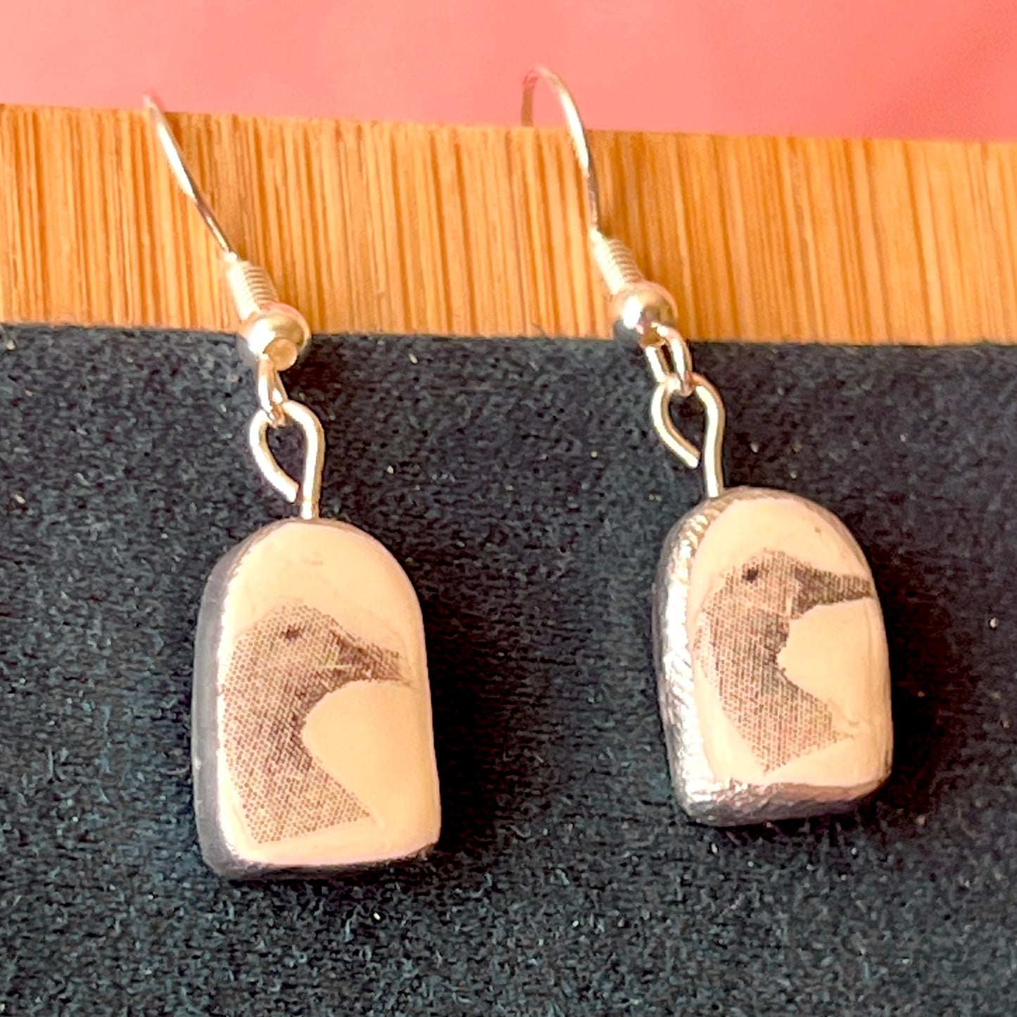 Greyscale Mini Arch Earrings Collection | Halftone Retrowave Charms | Silver Hypoallergenic Hooks | Choose Duck, Kittens, Skeleton, or Cactus