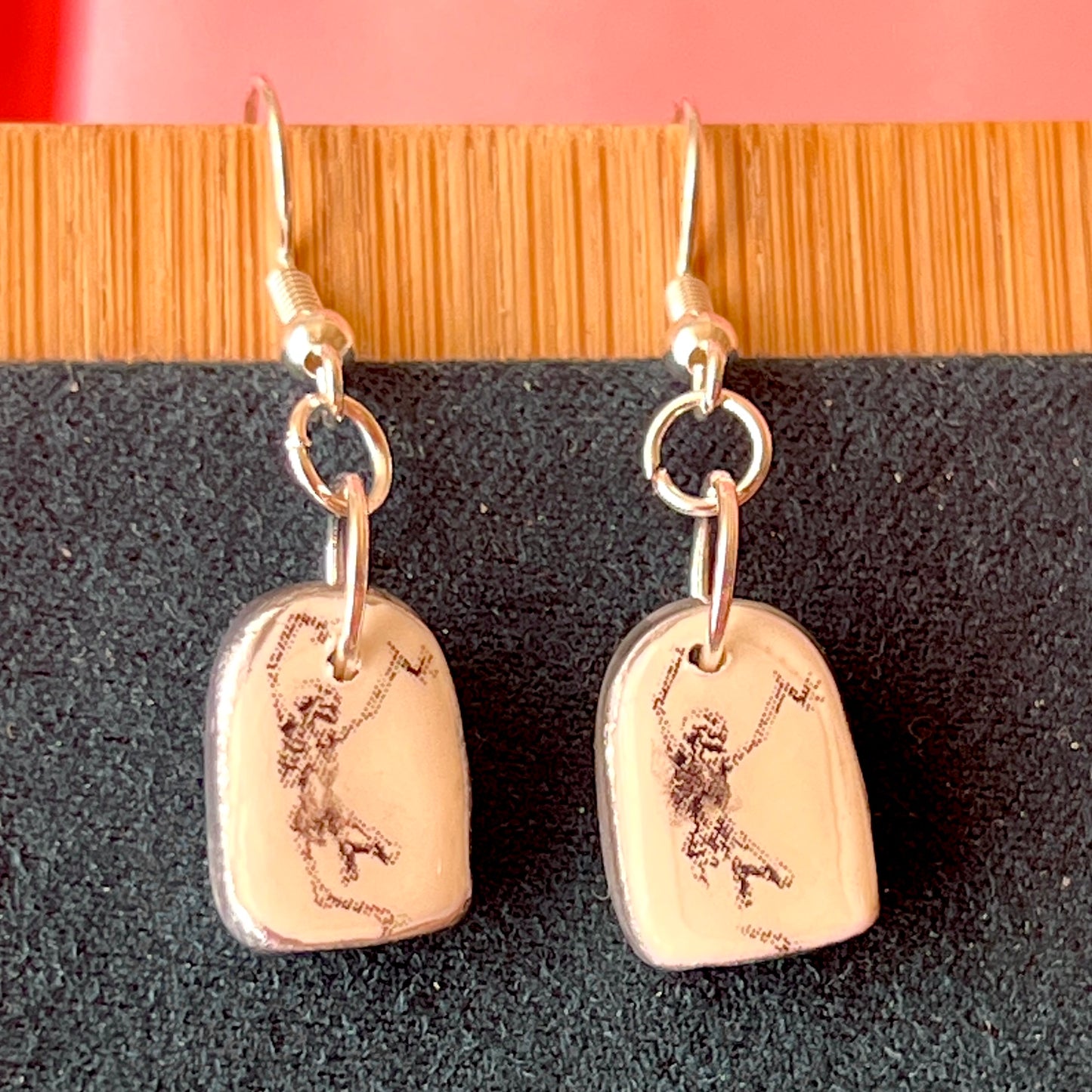 Greyscale Mini Arch Earrings Collection | Halftone Retrowave Charms | Silver Hypoallergenic Hooks | Choose Duck, Kittens, Skeleton, or Cactus