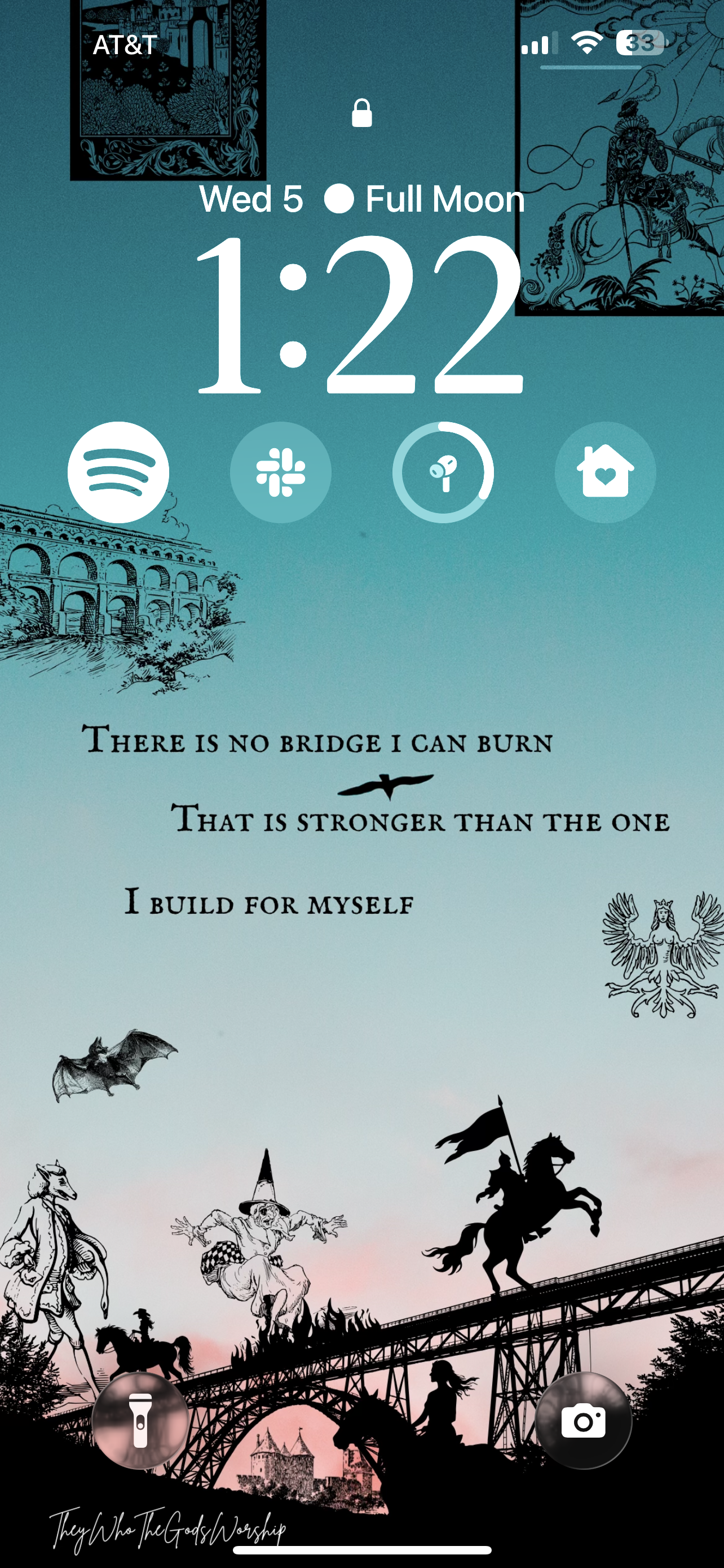 "The Bridge I Build" Digital Poetry iPhone Wallpaper — Medieval Linograph Style | Motivational Poem | Digital Download