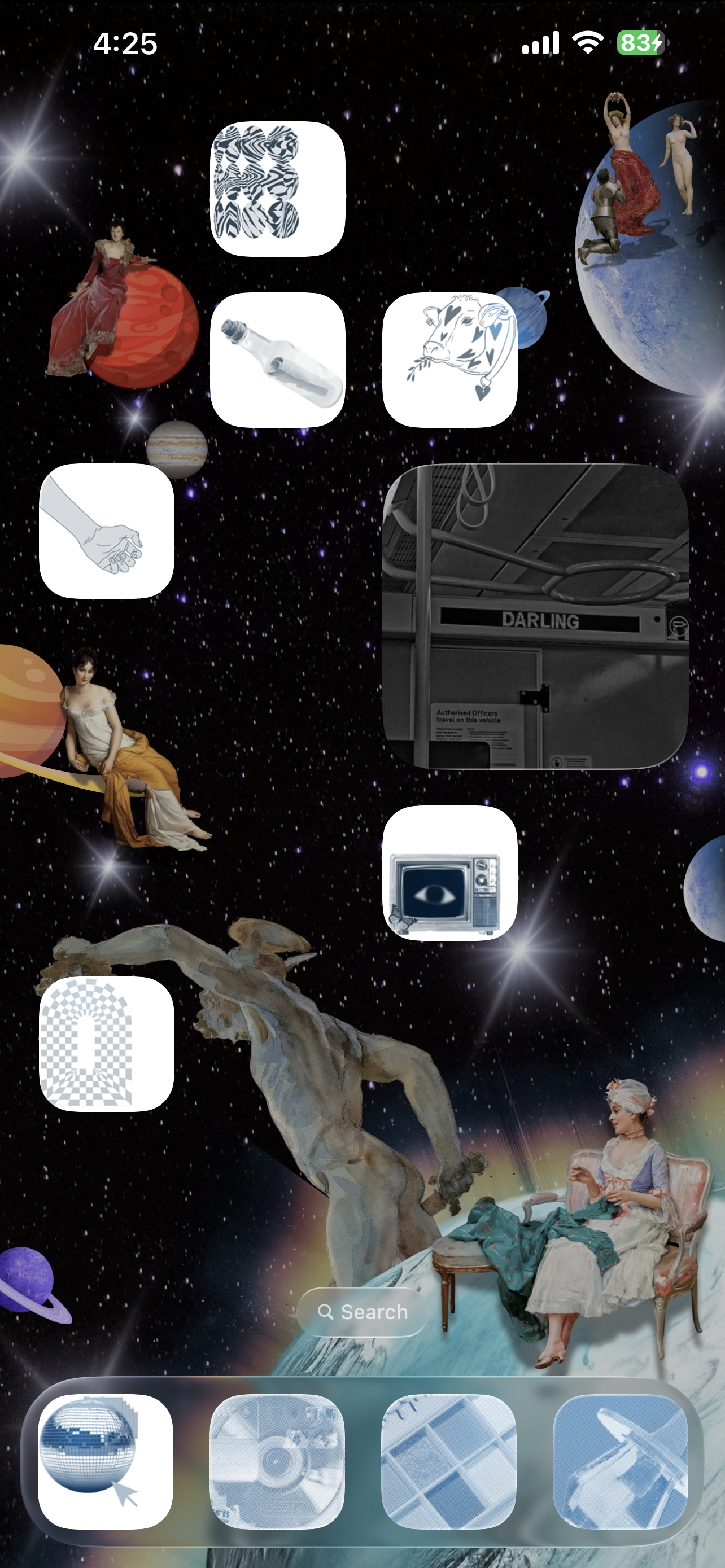 Retro Space Y2K Cutout Collage Wallpaper Bundle (3 Digital Wallpapers)