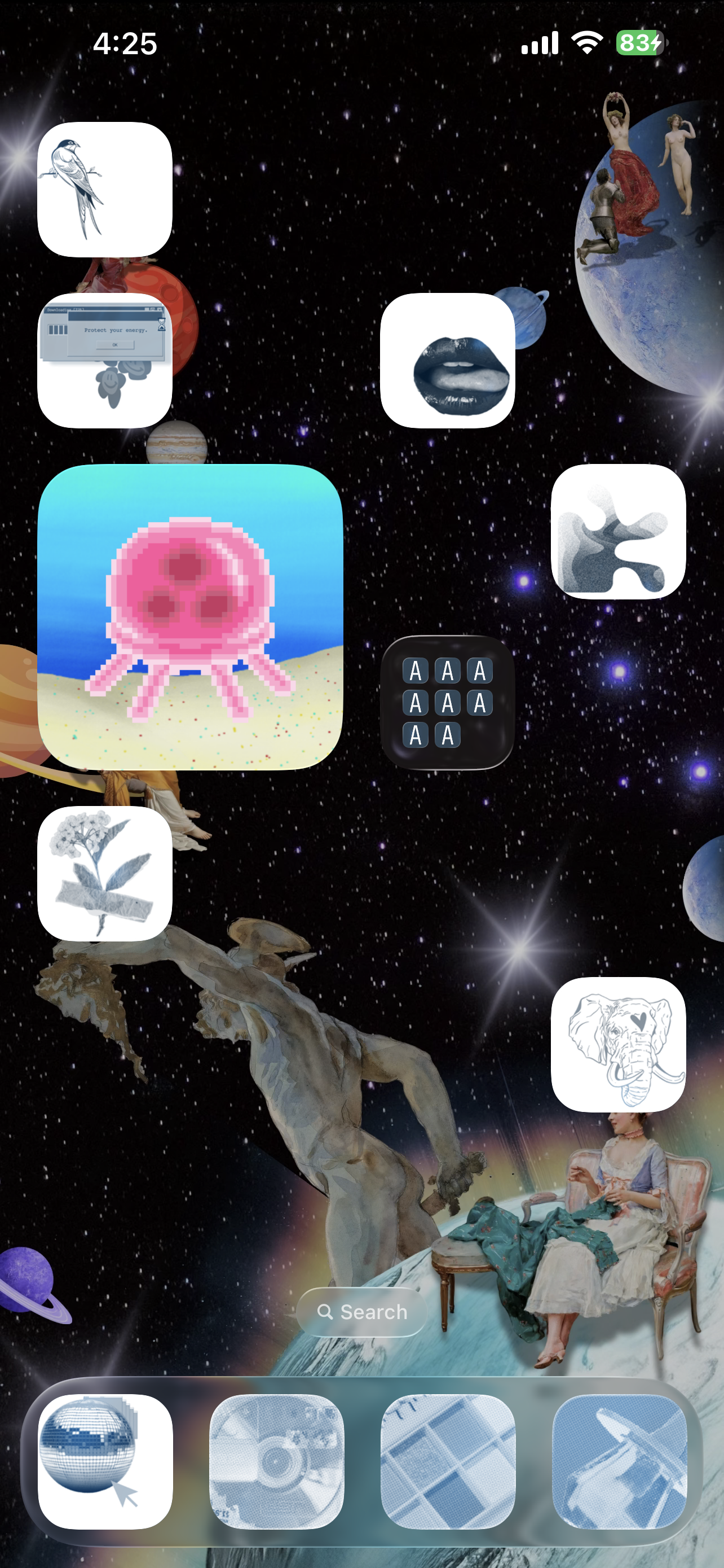 Retro Space Y2K Cutout Collage Wallpaper Bundle (3 Digital Wallpapers)