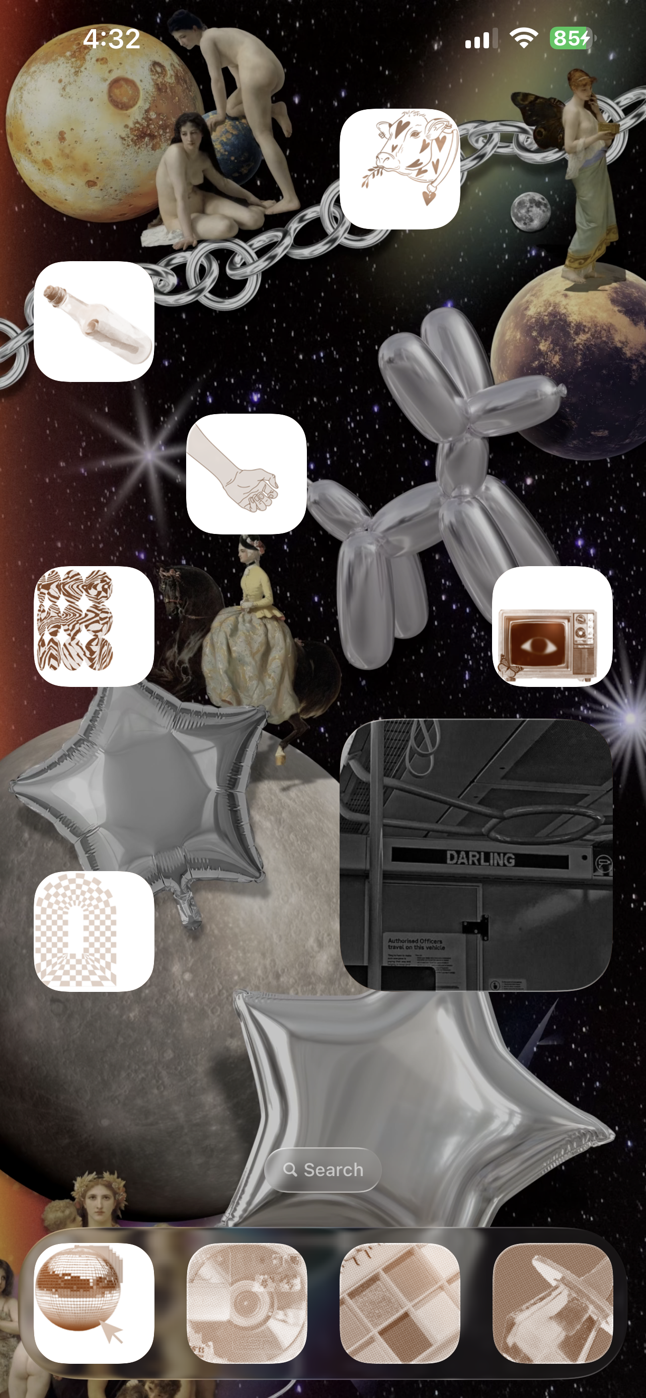 Retro Space Y2K Cutout Collage Wallpaper Bundle (3 Digital Wallpapers)